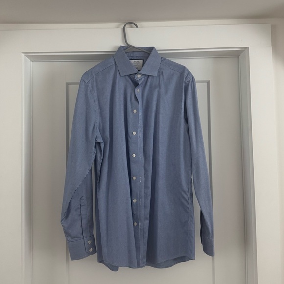 Charles Tyrwhitt Blue Check Dress Shirt - Picture 1 of 3